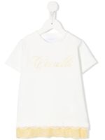 Roberto Cavalli Junior t-shirt à logo brodé - Blanc