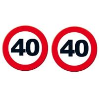40 jaar Leeftijd feestartikelen - 2x - Decoratie wand/muur stopbord - verjaardag - Dia 49 cm