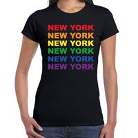 Regenboog New York gay pride evenement shirt voor dames zwart 2XL  -