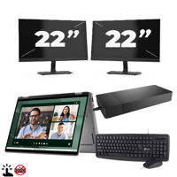 Dell Latitude 5290 2-in-1 (Zonder Toetsenbord) - Intel Core i5-8e Generatie - 12 inch - Touch - 8GB RAM - 256GB SSD - Windows 11 Home + 2x 22 inch Monitor