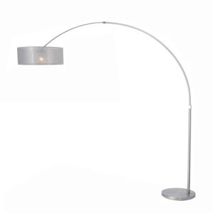 Steinhauer BooglampStresa RVS met zilver sizoflor lampenkap - 9680ST