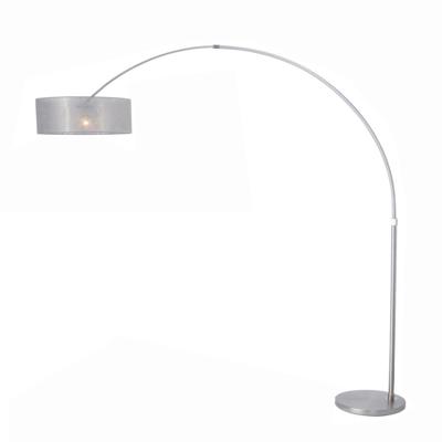 Steinhauer BooglampStresa RVS met zilver sizoflor lampenkap - 9680ST