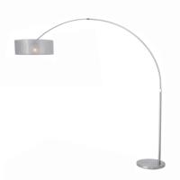Steinhauer BooglampStresa RVS met zilver sizoflor lampenkap - 9680ST