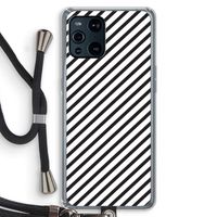 Strepen zwart-wit: Oppo Find X3 Transparant Hoesje met koord