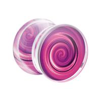 Double Flared Plug met Psychedelic Rainbow Design Acryl Tunnels & Plugs