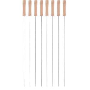 8x bbq collection spiezen-vleespennen - 4 st - metaal - 40 cm