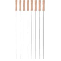 8x bbq collection spiezen-vleespennen - 4 st - metaal - 40 cm