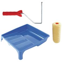 Verfroller anti spat lakroller schilderset met beugel en verfbak 25 cm