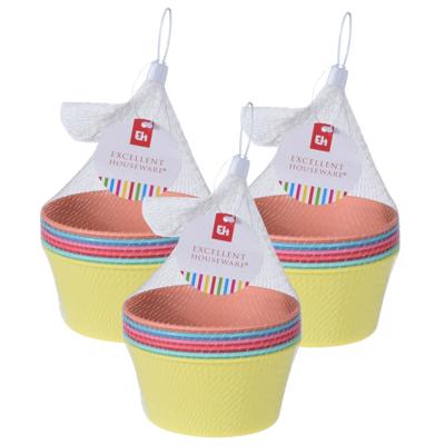Gekleurde camping en kinder schaaltjes - kommetjes - 18x stuks - kunststof - Dia 13 cm - Camping