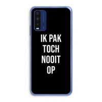 Ik pak nooit op - Zwart: Xiaomi Redmi 9T Transparant Hoesje