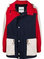 Kenzo parka longue colour block - Bleu