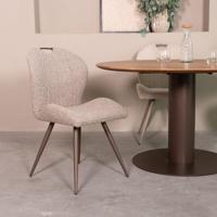 LABEL51 Eetkamerstoel Silly - Mushroom - Royal Boucle - Brons Metalen Frame