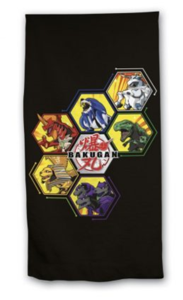 Bakugan strandlaken zwart 70 x 140 cm katoen