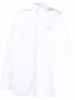 Raf Simons chemise à logo brodé - Blanc