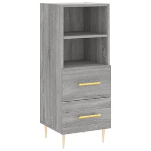 vidaXL Dressoir 34,5x34x90 cm bewerkt hout grijs sonoma eikenkleurig