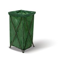 Tuinafvalzak met Standaard 170 L - - Bladafval en GFT-afval - Handvat - Herbruikbaar en Opvouwbaar - Donker Groen - thumbnail