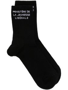 Liberal Youth Ministry chaussettes à logo en intarsia - Noir