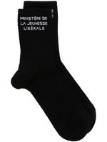 Liberal Youth Ministry chaussettes à logo en intarsia - Noir