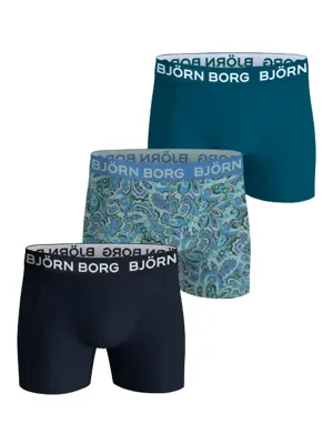 Bjorn Borg boxershorts 3-Pack jongens onderbroeken - Cotton Stretch - Katoenen jongens onderbroeken - 128 - Blauw - Onderbroek - Ondergoed - 128 -