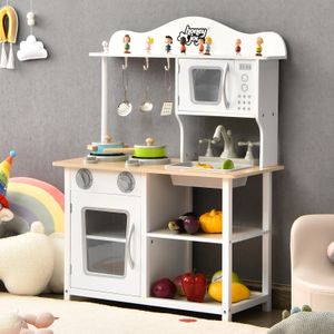 Kinderspeelkeuken Houten Speelkeukenset 60 x 30 x 83 cm Wit