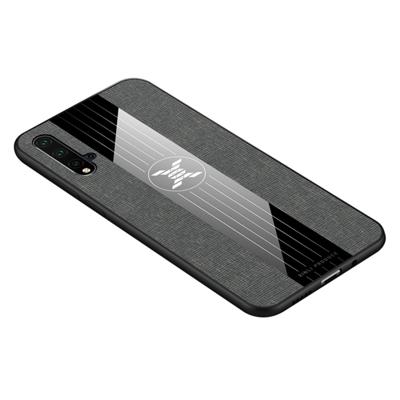 Voor Huawei Nova 5 XINLI stiksels doek Textue schokbestendige TPU beschermhoes (grijs)