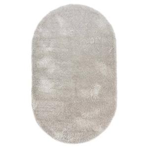 Tapeso Ovaal hoogpolig vloerkleed velvet - Posh lichtzilver - 280x380