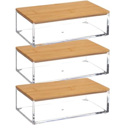 Opbergbox - 3x - 16 x 5 cm - kunststof - voor nagellak/sieraden/make-up - box - organizer - houder