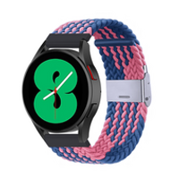 Braided nylon bandje - Blauw / roze - Huawei Watch GT 2 Pro / GT 3 Pro - 46mm