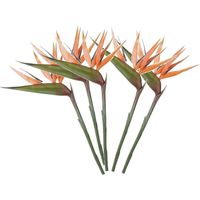 5x Oranje strelitzia/paradijsvogelbloem kunstbloemen 90 cm