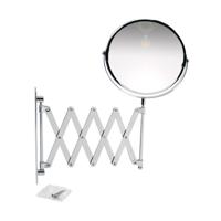 Wandspiegel - make-up spiegel - 2x vergrotend - D17 cm - metaal