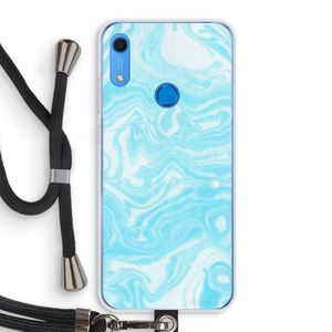 Waterverf blauw: Huawei Y6s Transparant Hoesje met koord