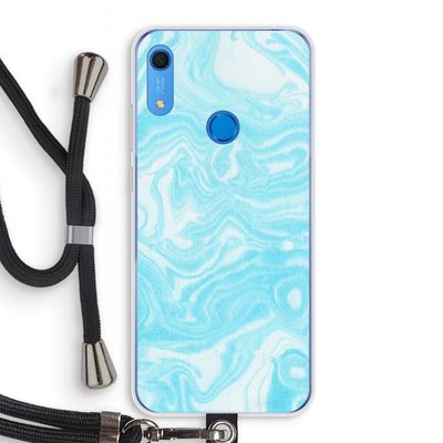 Waterverf blauw: Huawei Y6s Transparant Hoesje met koord