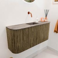 Toiletmeubel Mondiaz Joya Dlux | 93.2 cm | Meubelkleur Dusk | Faye wastafel Oza Wasbak Midden | Zonder kraangat(en)