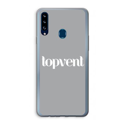 Topvent Grijs Wit: Samsung Galaxy A20s Transparant Hoesje
