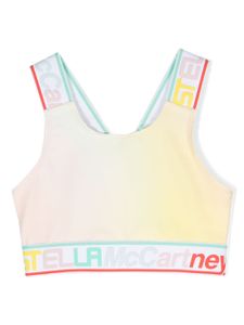 Stella McCartney Kids brassière de sport à bande logo - Jaune