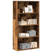 Boekenkast 80x30x152 cm bewerkt hout oud houtkleurig