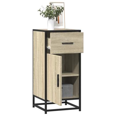 Dressoir 35,5x35x76 cm bewerkt hout en metaal sonoma eikenkleur
