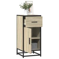 Dressoir 35,5x35x76 cm bewerkt hout en metaal sonoma eikenkleur