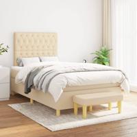 Boxspring met matras stof crèmekleurig 120x200 cm