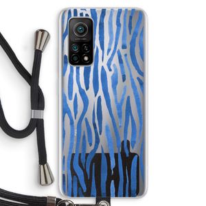 Blauwe nerven: Xiaomi Mi 10T 5G Transparant Hoesje met koord