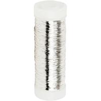 Creativ Company Verzilverd draad, dikte 0,2 mm, verzilverd, 50 gr, 110 m/ 1 rol