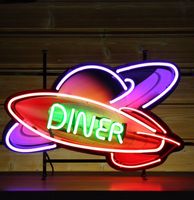 Rocket Diner Neon Met Achterplaat 70 x 45 cm - thumbnail