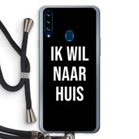 Ik wil naar huis - Zwart: Samsung Galaxy A20s Transparant Hoesje met koord