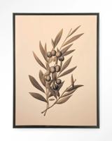 Urban Cotton Wandkleed 'Oliva' 110 x 145cm in Floating Frame - black
