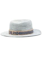 Borsalino chapeau Panama en paille tressée - Bleu