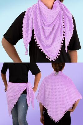 Driehoek sjaal Bubble Pastel lila