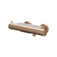 Badthermostaatkraan IVY Bond Opbouw Omstel Met Cascade Uitloop Met Omstel Cooltouch Geborsteld Mat Koper PVD IVY