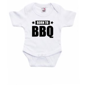 Born to BBQ cadeau baby rompertje wit jongen/meisje