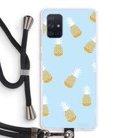 Ananasjes: Samsung Galaxy A71 Transparant Hoesje met koord