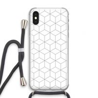 Zwart-witte kubussen: iPhone X Transparant Hoesje met koord